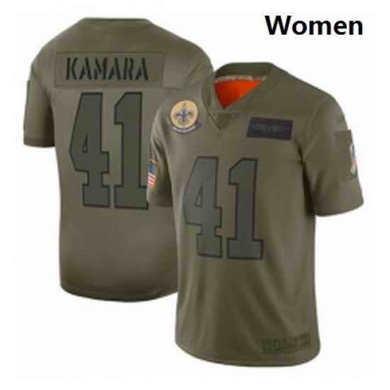 Womens New Orleans Saints 41 Alvin Kamara Limited Camo 2019 Salute to Service Football Jersey